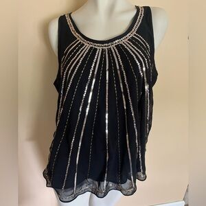 Apt. 9 Black Sequin Sleeveless Top